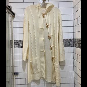 Vintage 70’s✨🌟 cream cable knit hooded sweater